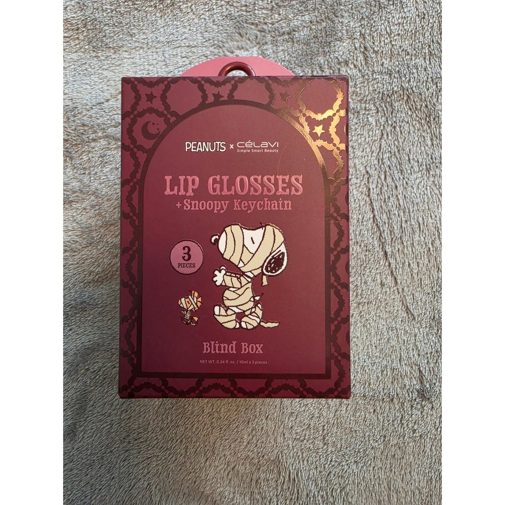 Peanuts x Celavi Lip Gloss Set Snoopy Keychain Blind Box Halloween Limited Ed